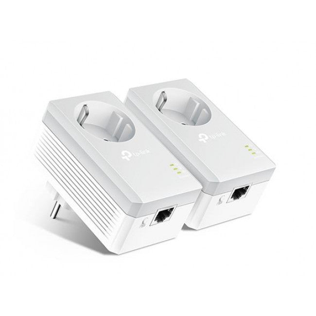 TP-LINK TL-PA4010P KIT v5 Powerline Διπλό για Ενσύρματη Σύνδεση με Passthrough Πρίζα και Θύρα Ethernet