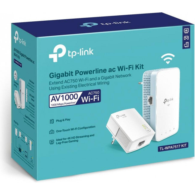 TP-LINK TL-WPA4220KIT v4 Powerline Διπλό για Ασύρματη Σύνδεση Wi‑Fi 4 και 2 Θύρες Ethernet