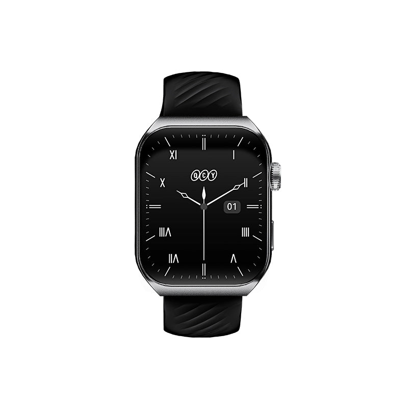 QCY Watch GS2 S5 Black - 1,96" large AMOLED touch, 410x502 60Hz, 100+ faces Call BT Smart Watch IPX8