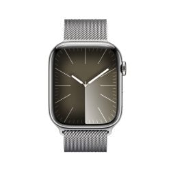 APPLE WATCH SERIES 9 MRMQ3QL/A 45MM SILVER STAINLESS STEEL CASE WITH SILVER MILANESE LOOP