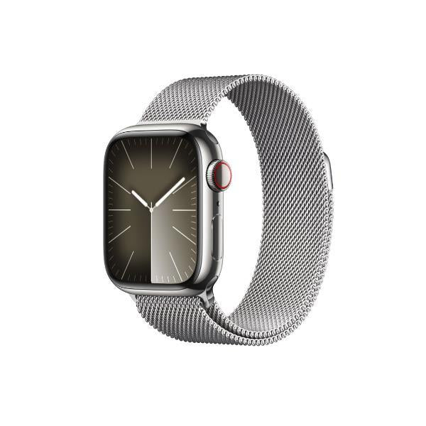 APPLE WATCH SERIES 9 MRMQ3QL/A 45MM SILVER STAINLESS STEEL CASE WITH SILVER MILANESE LOOP