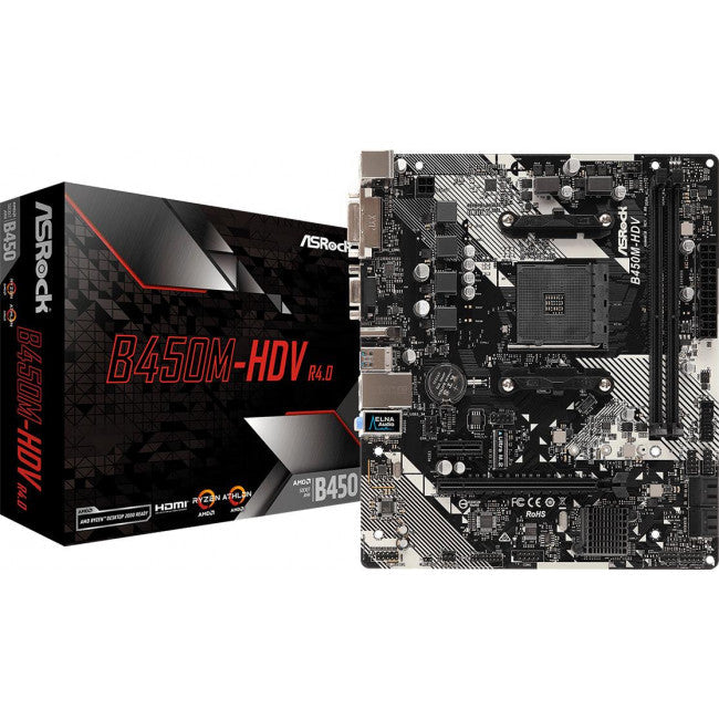 ASRock B450M HDV R4.0 Motherboard Micro ATX με AMD AM4 Socket