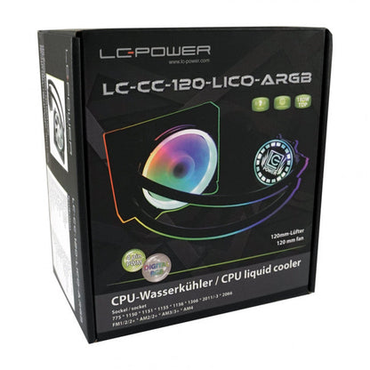 LC-Power LC-CC-120-LiCo-ARGB Υδρόψυξη Επεξεργαστή Διπλού Ανεμιστήρα 120mm για Socket AM4/1200/115x με ARGB Φωτισμό