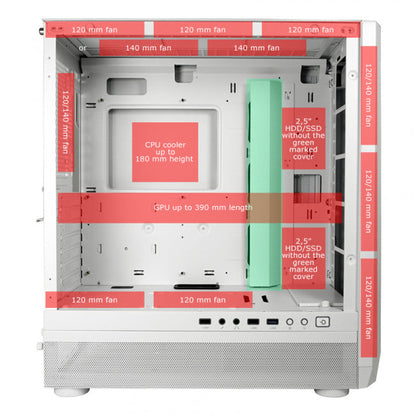 LC-Power Lumaxx Light Midi Tower Κουτί Υπολογιστή Λευκό