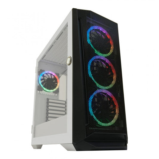 LC-Power 805BW Holo-1_X Gaming Midi Tower Κουτί Υπολογιστή με Πλαϊνό Παράθυρο Λευκό