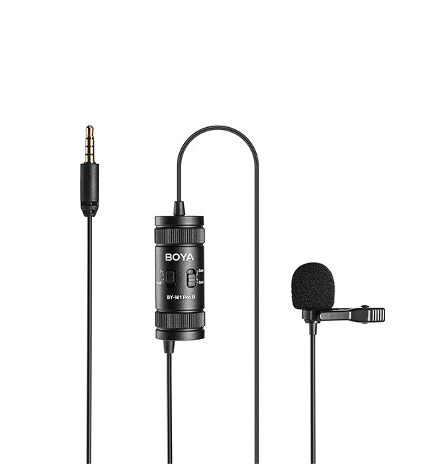 BOYA BY-M1 Pro II wired mic Professional lavalier mic - jack 6m cable Camera Smartphone Tablet