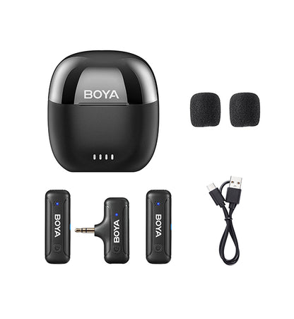 BOYA BY-WM3T-M2  2,4GHz Mobile wireless mic For Camera 3.5Jack (2 transmitters, two person vlog)