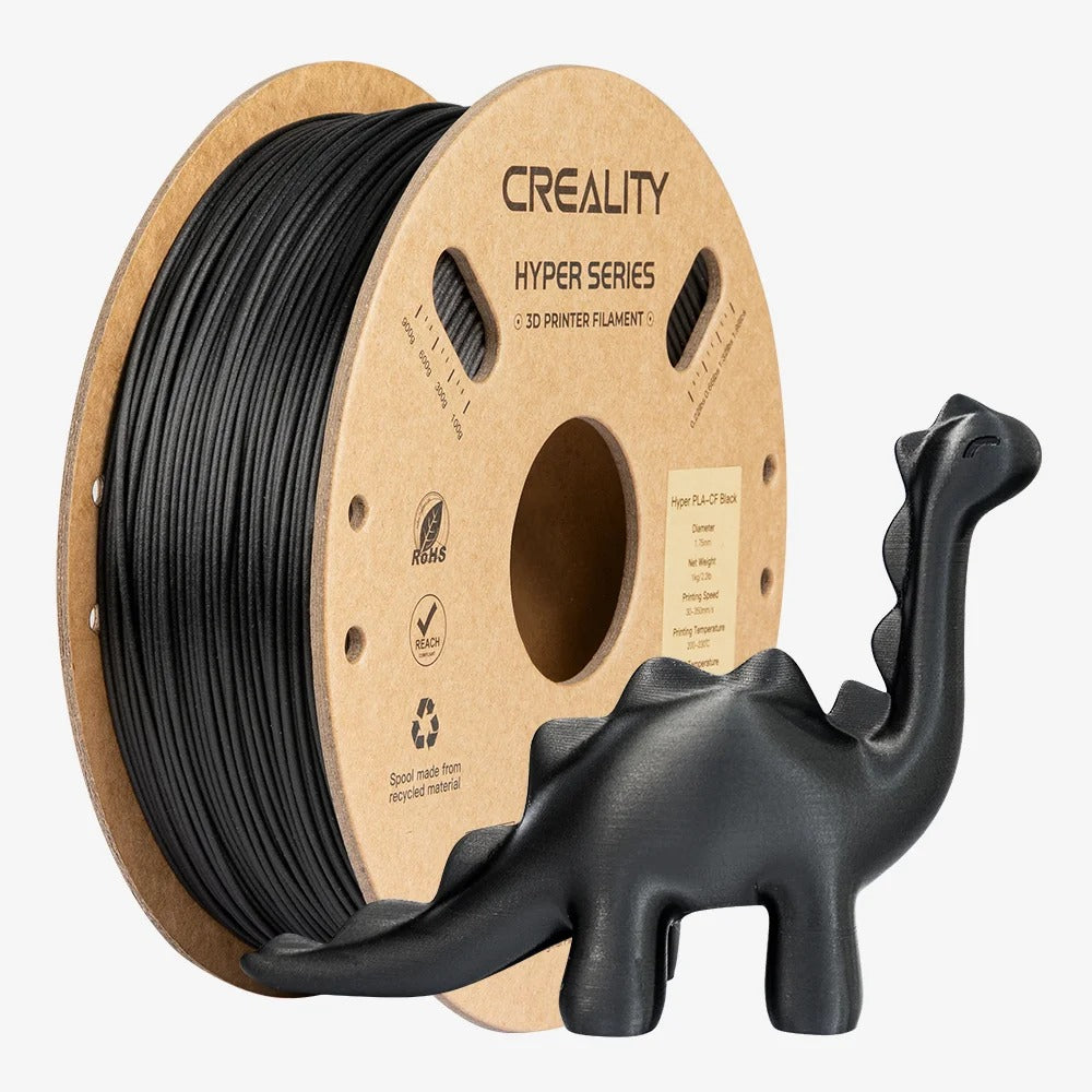 Creality Hyper PLA-CF Black Carbon Fiber 3D Printer Filament, High Strength, 1 kg Spool1.75