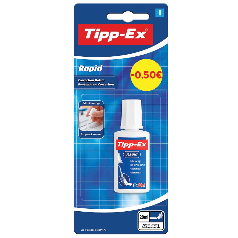 TIPP-EX διορθωτικό Rapid υγρό σε μπουκαλάκι 3x20ml