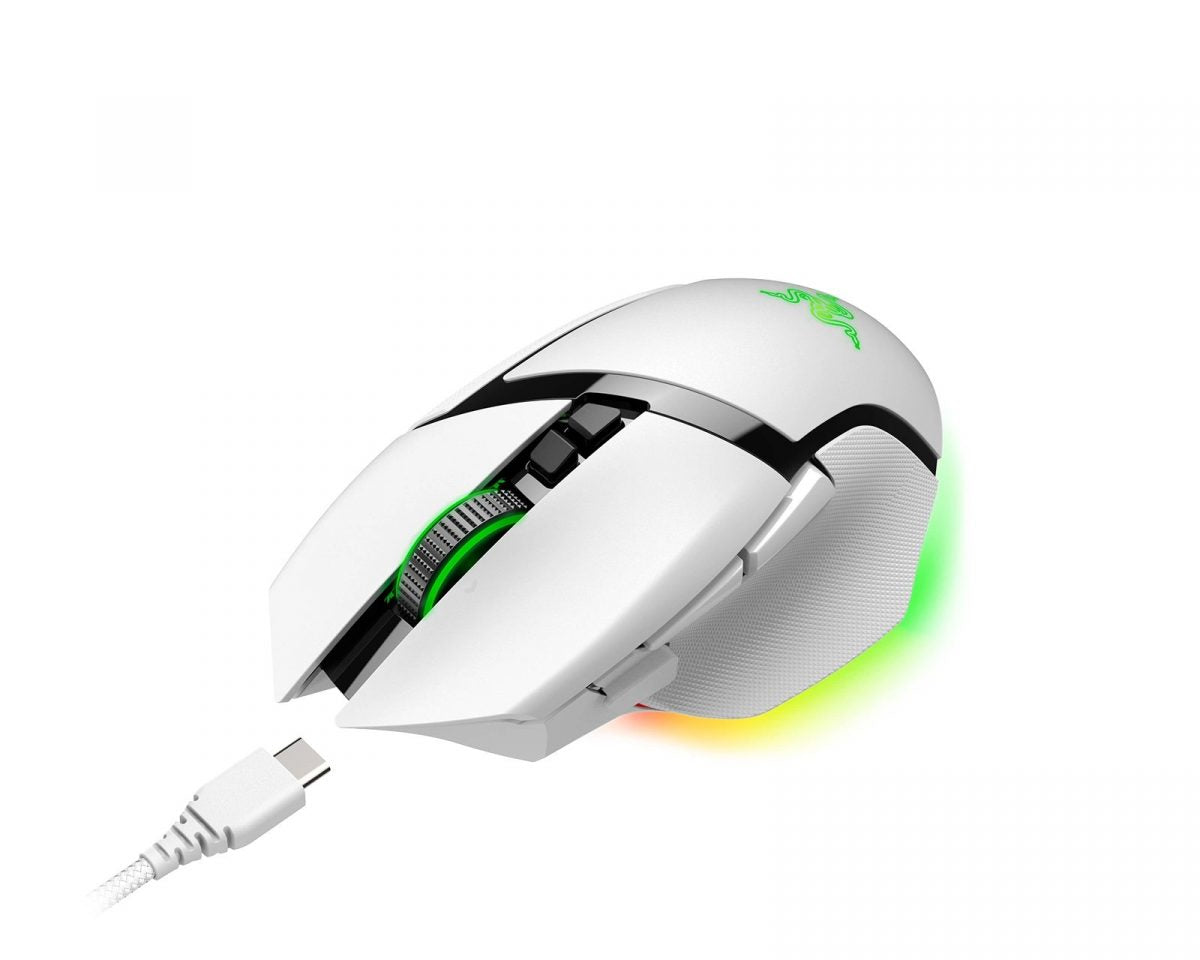 Razer BASILISK V3 PRO WHITE WIRELESS - Optical Switches - Tilt Wheel - 11 Buttons - 30k Sensor