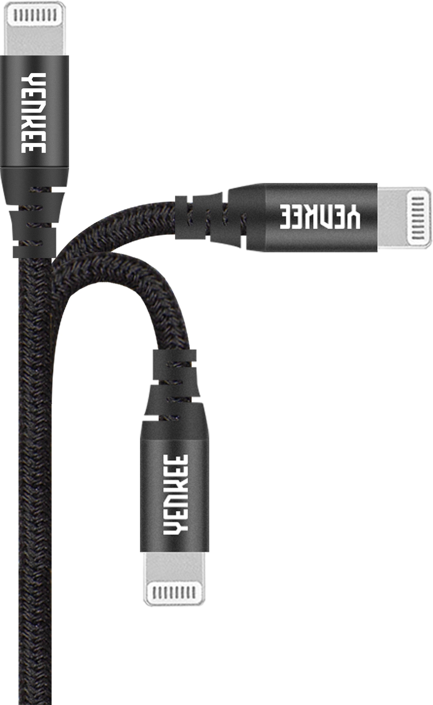 YENKEE YCU 631 BK MFi Braided Καλώδιο Φόρτισης Δεδομένων USB-C σε Lightning 1m, Μαύρο