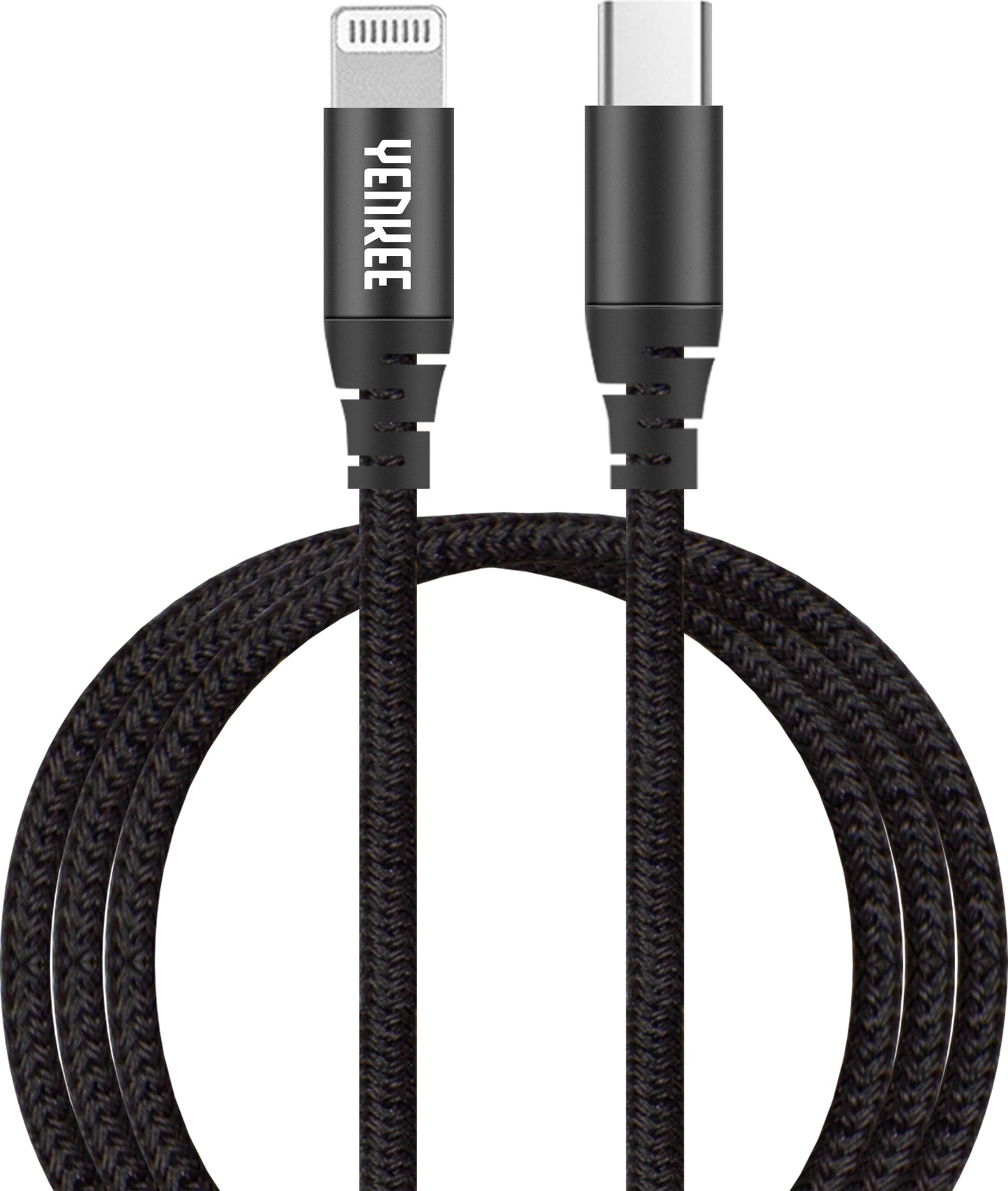 YENKEE YCU 631 BK MFi Braided Καλώδιο Φόρτισης Δεδομένων USB-C σε Lightning 1m, Μαύρο