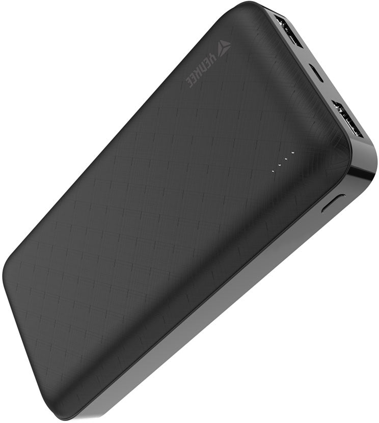 YENKEE YPB 2020 Compact Power Bank 20000mAh με 2 εξόδους USB A, Μαύρο