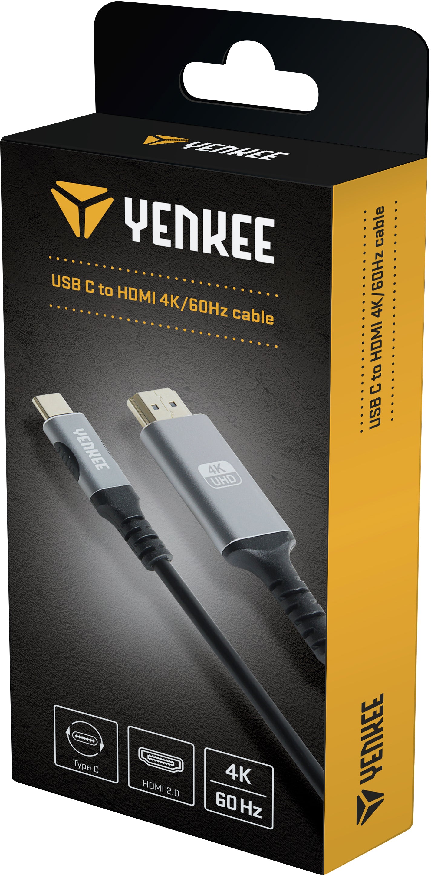 YENKEE YCU 430  Καλώδιο USB C σε HDMI 4K/60HZ μήκους 1,5m, Μαύρο