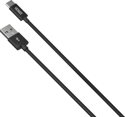 YENKEE YCU 301 BK Καλώδιο Φόρτισης/Δεδομένων USB σε Type C, 1m Μαύρο