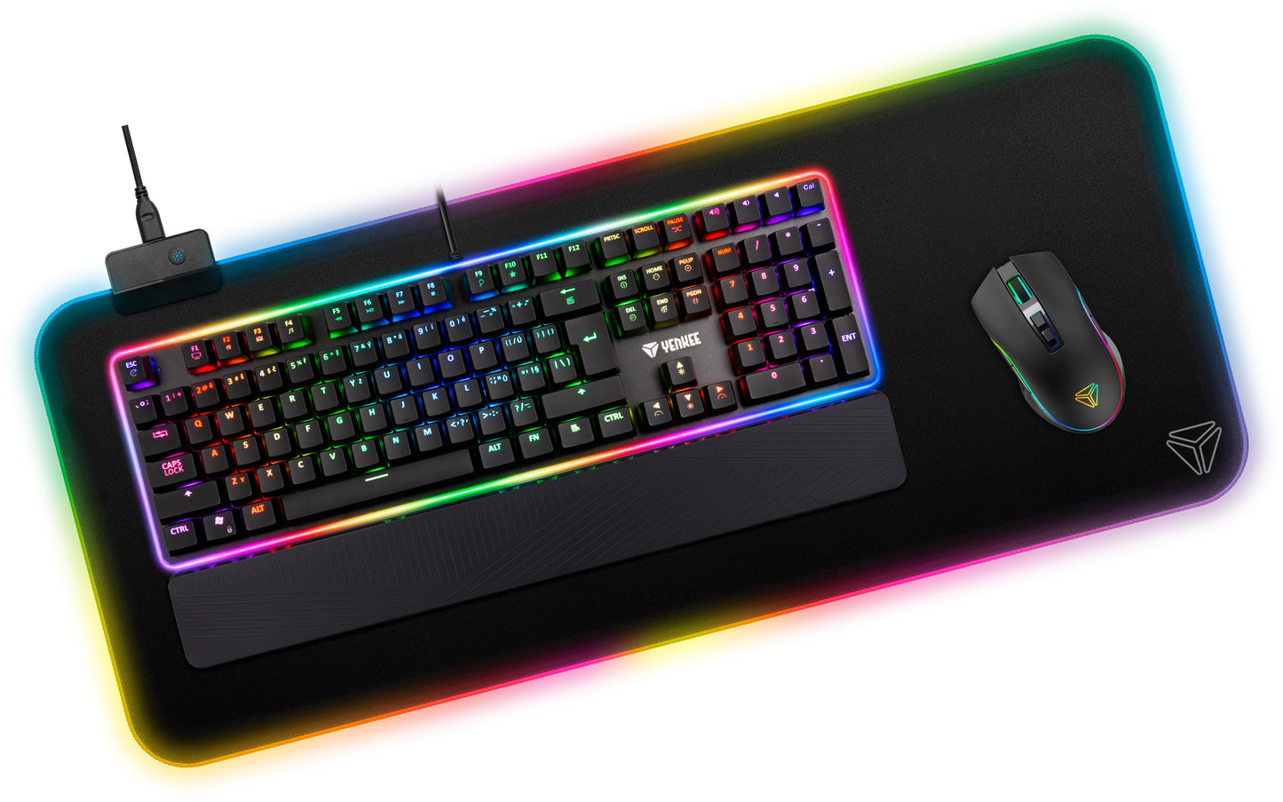 YENKEE YPM 3006 WARP Gaming Mousepad με RGB φωτισμό, Μαύρο