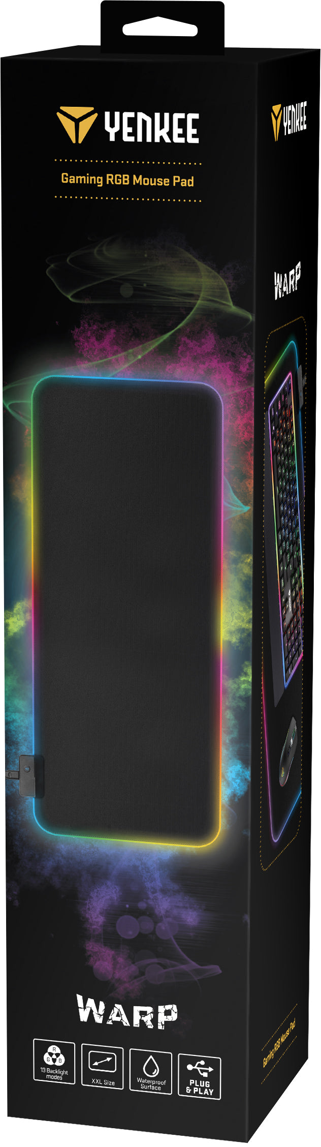 YENKEE YPM 3006 WARP Gaming Mousepad με RGB φωτισμό, Μαύρο