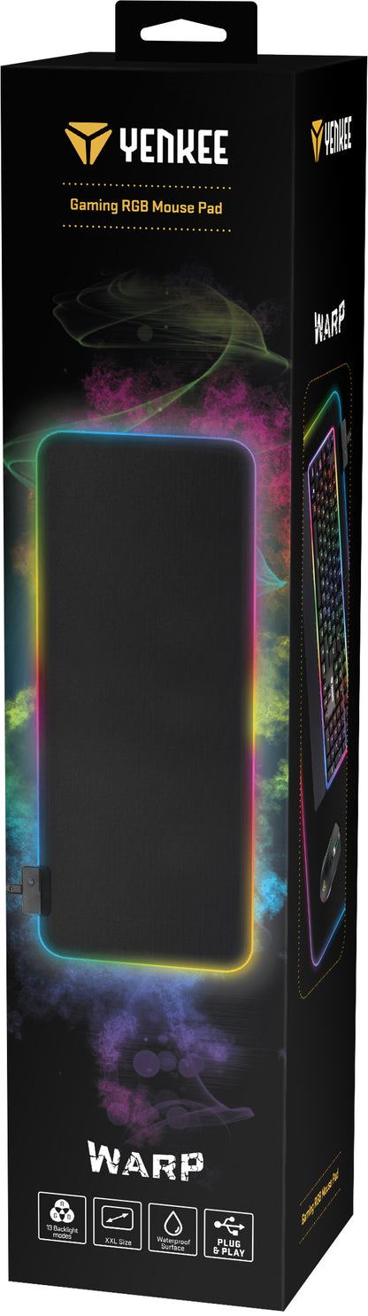 YENKEE YPM 3006 WARP Gaming Mousepad με RGB φωτισμό, Μαύρο