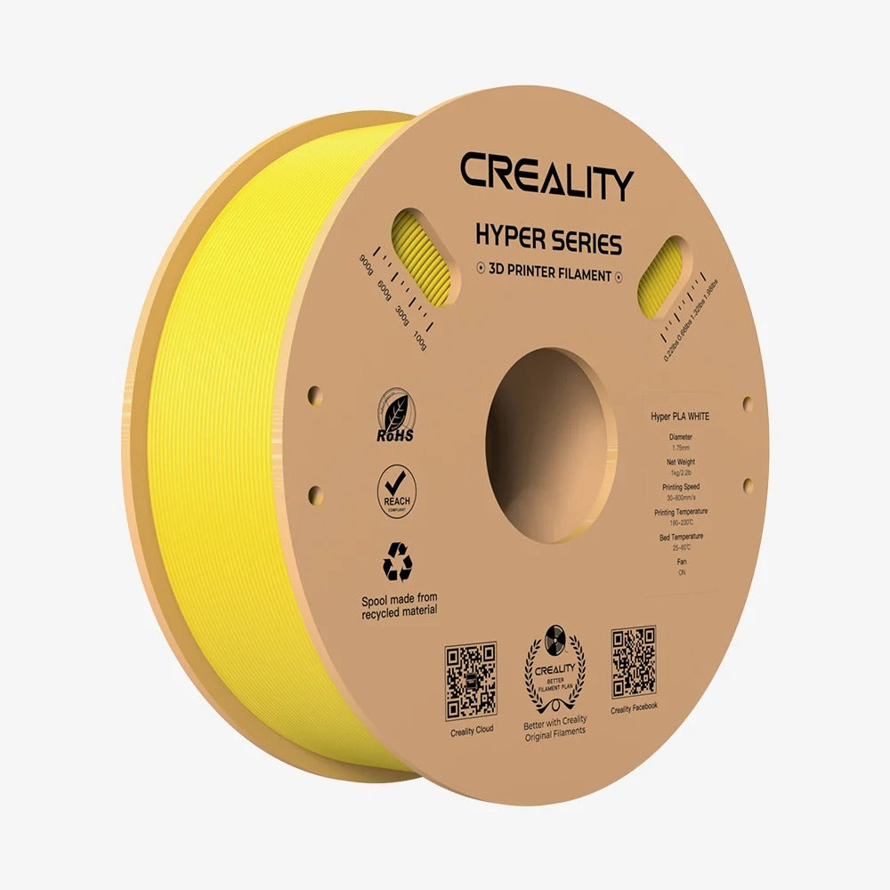 Creality Hyper PLA Yellow 3D Printer Filament, High Speed, 1 kg Spool1.75