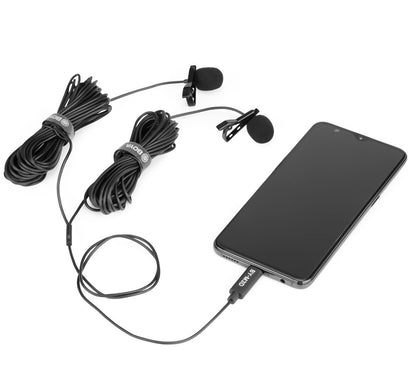 BOYA BY-M3D Dual Mic Lavalier microphone for USB TYPE-C devices