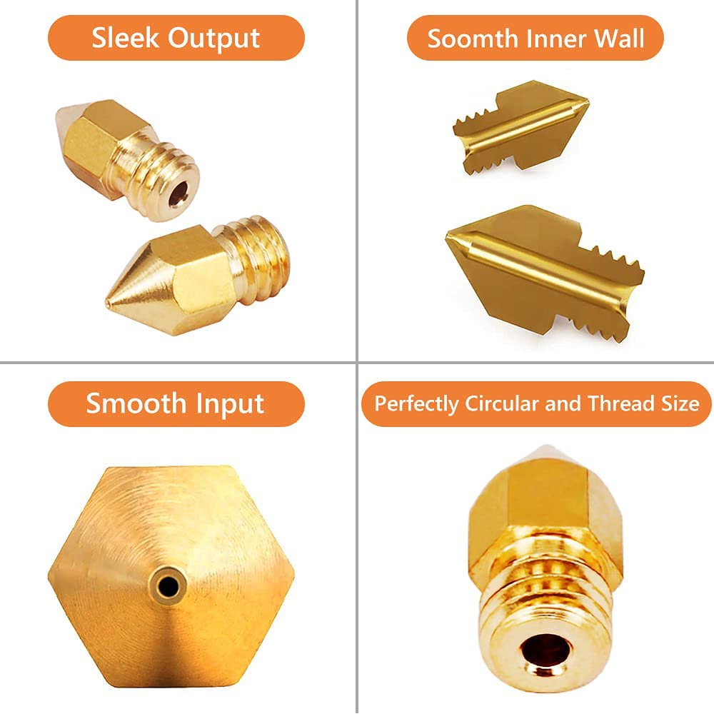 CREALITY MK8 Nozzles Kit (24 pcs) 0.2mm*2, 0.3mm *2, 0.4mm*12, 0.5mm*2, 0.6mm *2, 0.8mm*2, 1.0mm*2