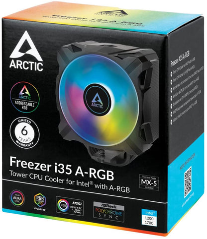 Arctic Freezer i35 ARGB – CPU Cooler for Intel Socket 1700, 1200, 115x, Direct touch technology, 12c