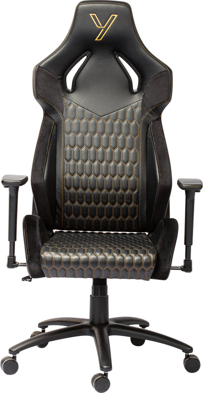 YENKEE YGC 110GD ONYX Ergonomic Gaming Chair, Μαύρη με Χρυσές Λεπτομέριες και Ρυθμιζόμενα Μπράτσα