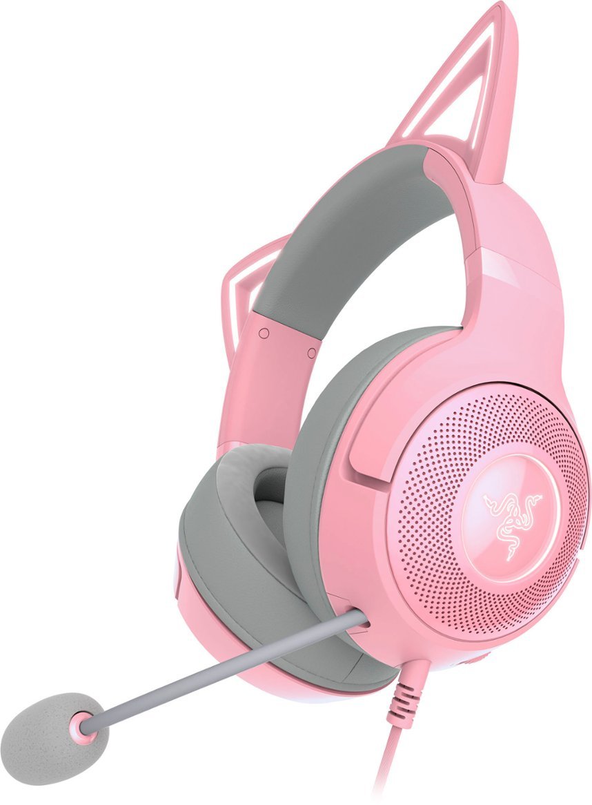 Razer Kraken Kitty V2 Over Ear Gaming Headset με σύνδεση USB Quartz