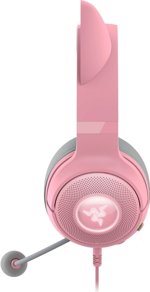 Razer Kraken Kitty V2 Over Ear Gaming Headset με σύνδεση USB Quartz