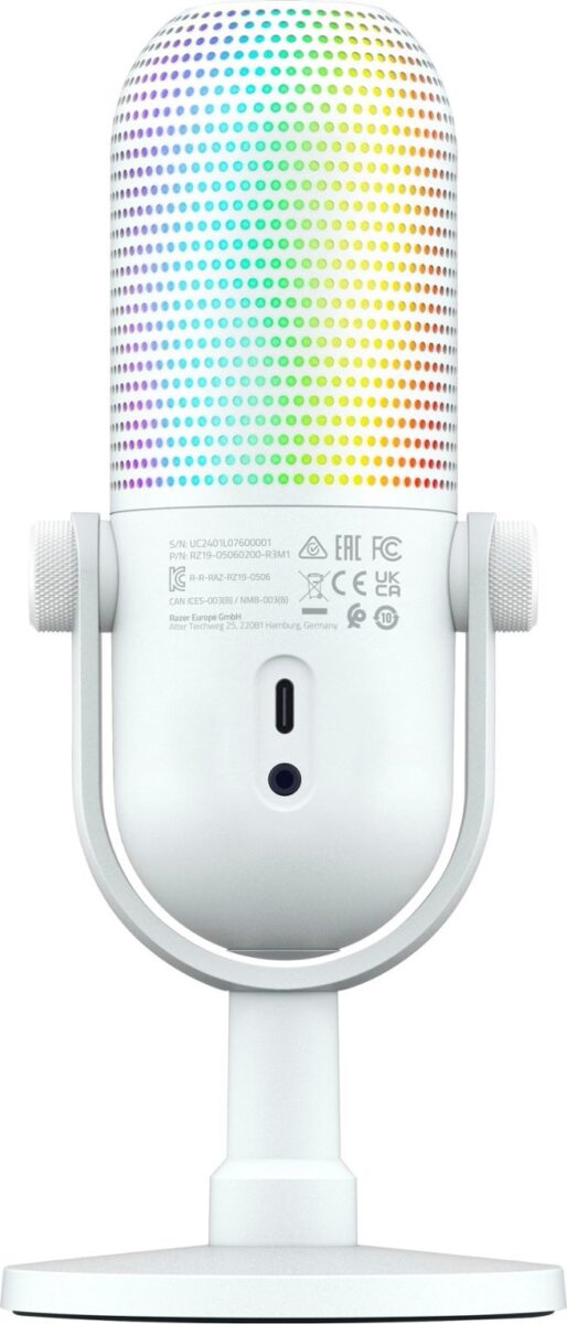 Razer SEIREN V3 CHROMA - WHITE - RGB USB Condenser Microphone - Gain Limiter - Build-in Shock Absorb