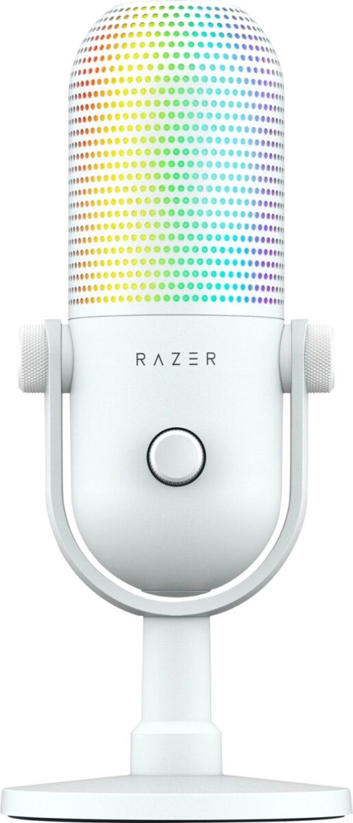 Razer SEIREN V3 CHROMA - WHITE - RGB USB Condenser Microphone - Gain Limiter - Build-in Shock Absorb