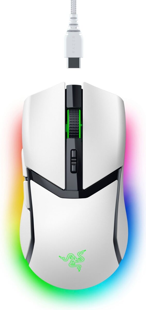 Razer COBRA PRO WHITE - Wireless Gaming Mouse - 30000 DPI - RGB UNDERGLOW - Bluetooth / 2.4Ghz - 77g