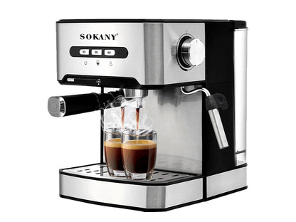 Sokany Μηχανή Espresso 850W Πίεσης 20bar Ασημί