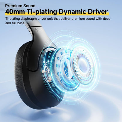 QCY H3 LITE HEADSET BLACK – ANC NOISE CANCELING 40MM DRIVERS 68MS LATENCY – 60H BATTERY