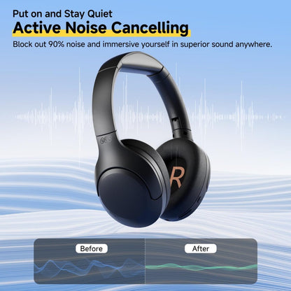 QCY H3 LITE HEADSET BLACK – ANC NOISE CANCELING 40MM DRIVERS 68MS LATENCY – 60H BATTERY