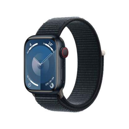 APPLE WATCH SERIES 9 MRHU3QL/A 41MM MIDNIGHT ALUMINIUM CASE WITH MIDNIGHT SPORT LOOP CELLULAR