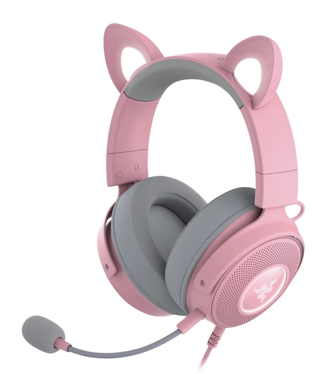 Razer KRAKEN KITTY V2 PRO - Quartz - RGB - USB 7.1 Gaming Headset - Kitty, Bear, Bunny Ears