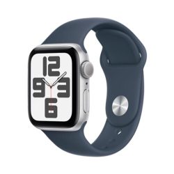 Apple Watch SE2 (2023) V2 Gps 40mm Silver Aluminium Case με Sport Band S/M Storm Blue GR