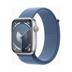 Apple Watch (Series 9 2023) Gps 45mm Silver Aluminium Case με Sport Loop Winter Blue GR