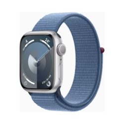 Apple Watch (Series 9 2023) Gps 41mm Silver Aluminium Case με Sport Loop Winter Blue EU