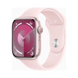 Apple Watch (Series 9 2023) Gps 45mm Pink Aluminium Case με Sport Band M/L Light Pink GR