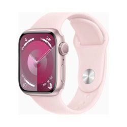 Apple Watch (Series 9 2023) Gps 41mm Pink Aluminium Case με Sport Band S/M Light Pink GR