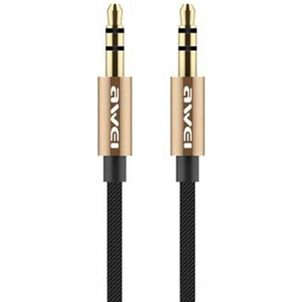 Awei Καλώδιο 3.5mm male - 3.5mm male Μαύρο 1m (AUX-001)