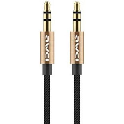 Awei Καλώδιο 3.5mm male - 3.5mm male Μαύρο 1m (AUX-001)