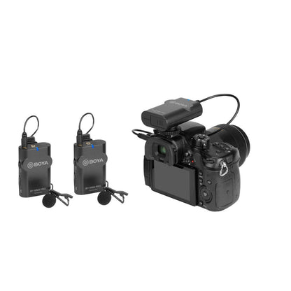 BOYA BY-WM4 pro-K2 wireless mic 2.4G Wireless Mic System 1+2 (2 transmitters, two person vlog)