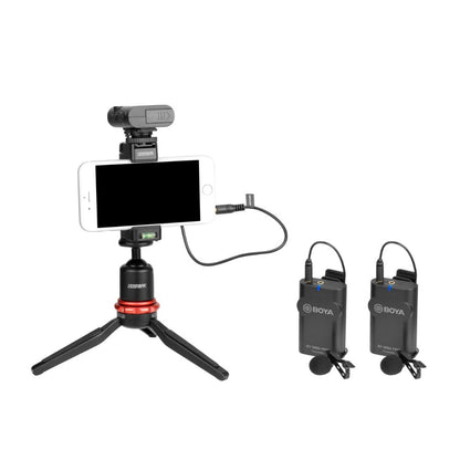 BOYA BY-WM4 pro-K2 wireless mic 2.4G Wireless Mic System 1+2 (2 transmitters, two person vlog)