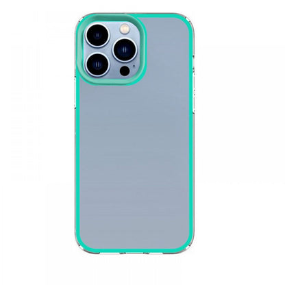 Θήκη back cover με χρωματιστό περίγραμμα για iPhone 11 Γαλαζοπράσινη