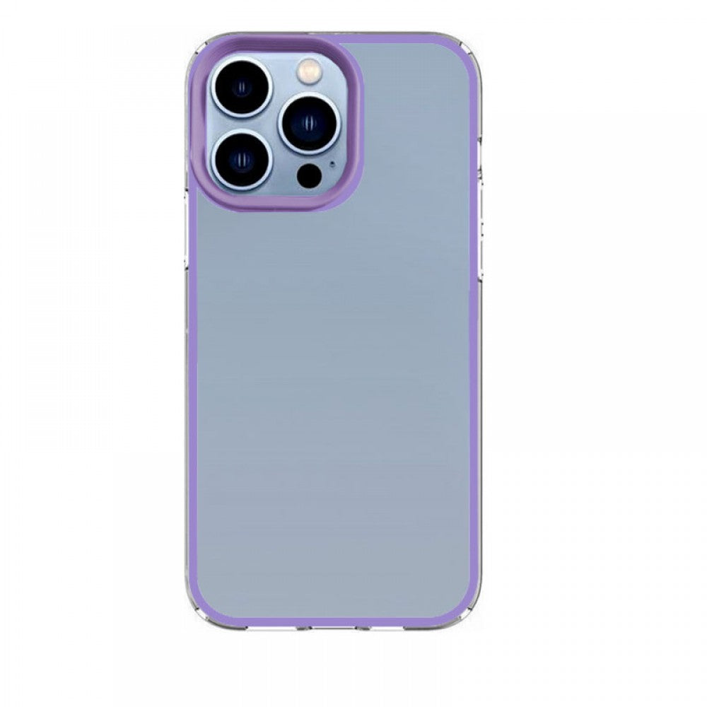 Θήκη back cover με χρωματιστό περίγραμμα για iPhone 12 Pro Μωβ