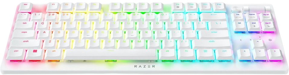 Razer DEATHSTALKER V2 PRO TKL WHITE - Wireless - Low Profile - Linear Red - Optical Switches - 50H