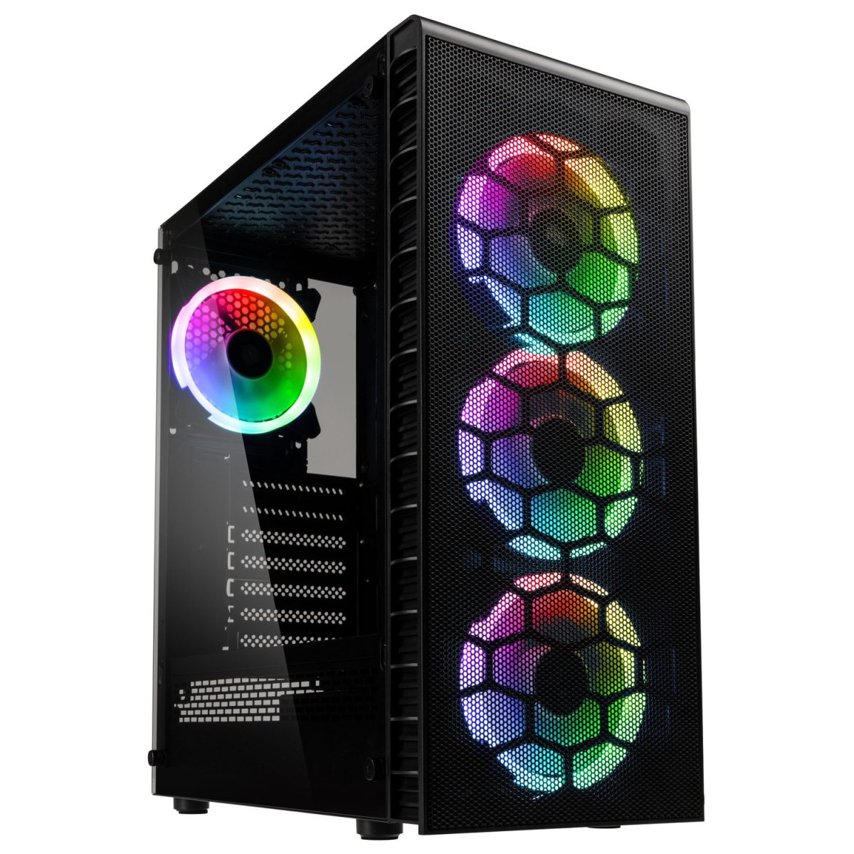 Kolink Observatory Lite Mesh RGB Mid-Tower - Tempered Glass - Black